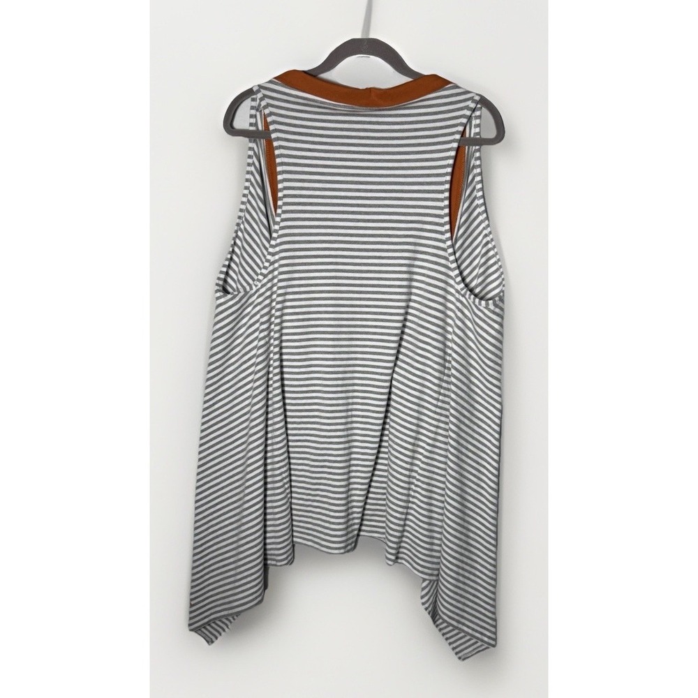 University of Texas Longhorns Orange Geometric Print Sleeveless Duster Vest L XL - Picture 2 of 7